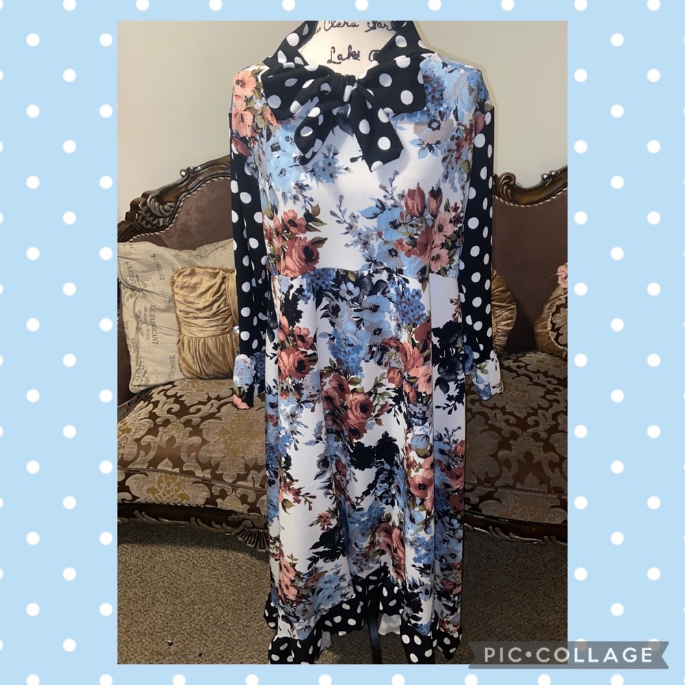 Floral/polka dot dress💗